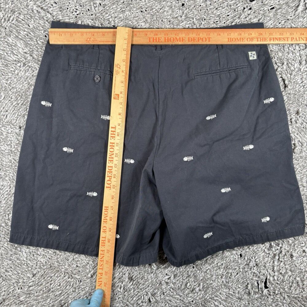 Castaway Nantucket Chino Shorts Men’s Size 42 Black Fishbone Embroidery Golf - Picture 5 of 7